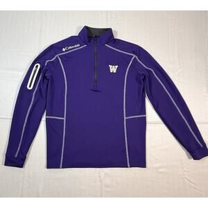 Washington Huskies Colosseum Men 1/4 Zip Long Sleeve Pullover Shirt Small Purple
